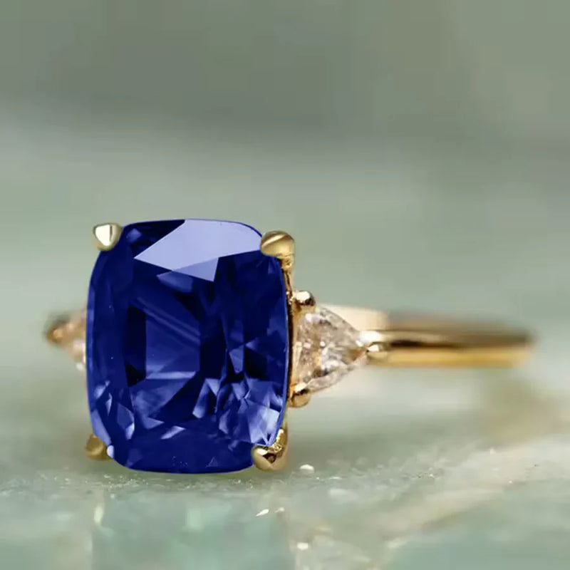 Josephine | Gold Ring With Blue Zircon