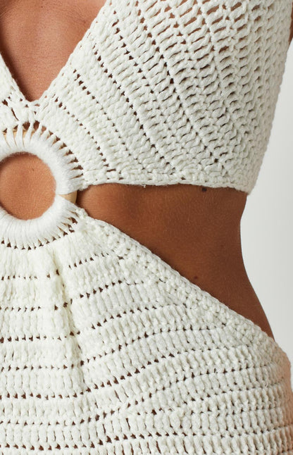 Isotta Crochet Halter Midi Dress