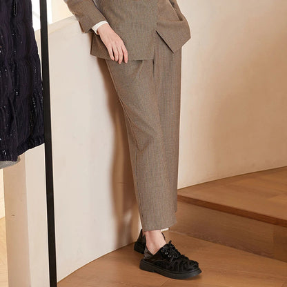Brand Clothing Business Wool Houndstooth Formal Long Woolen Office Pants