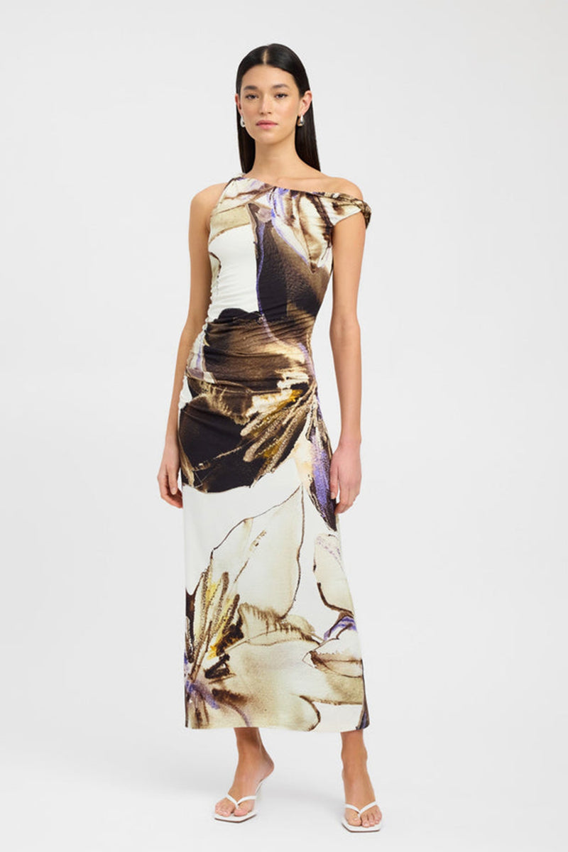 Virginia Asymmetrical Print Maxi Dress