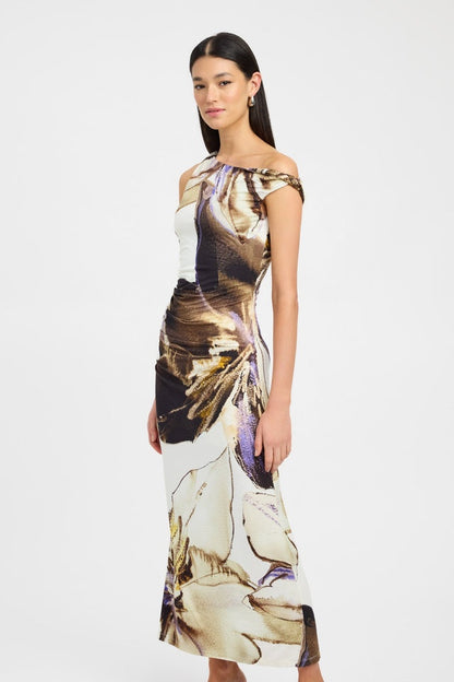 Virginia Asymmetrical Print Maxi Dress