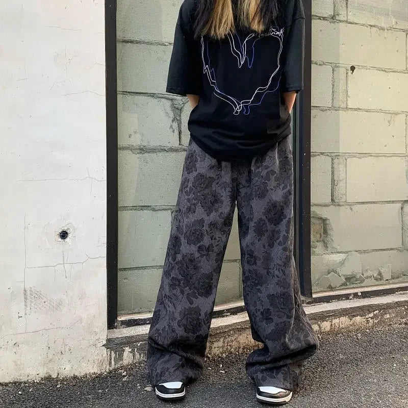 Corduroy Print High Waist Jogger Pant
