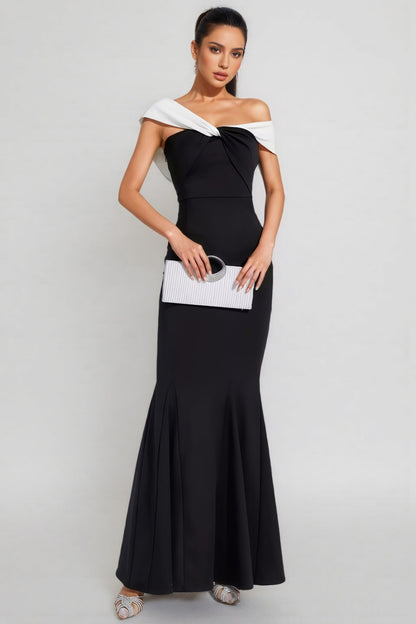 Zora Black Off-shoulder Mermaid Maxi Dress