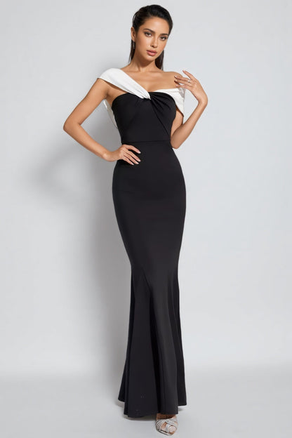 Zora Black Off-shoulder Mermaid Maxi Dress