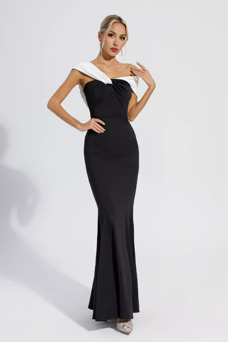 Kaitlyn Black Off-shoulder Mermaid Maxi Dress
