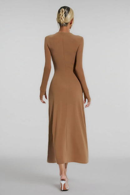 Ilana Colour Strappy Maxi Dress-brown