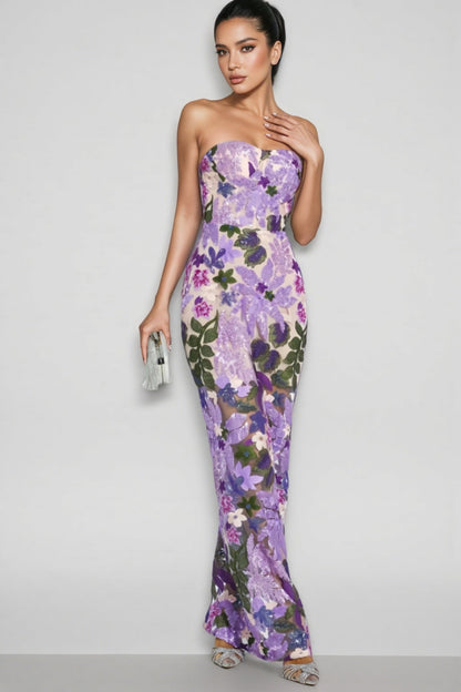 Rinia Sequin Maxi Dress-purple