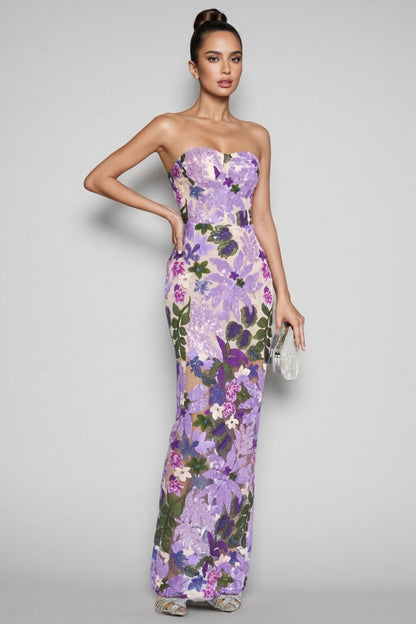 Rinia Sequin Maxi Dress-purple