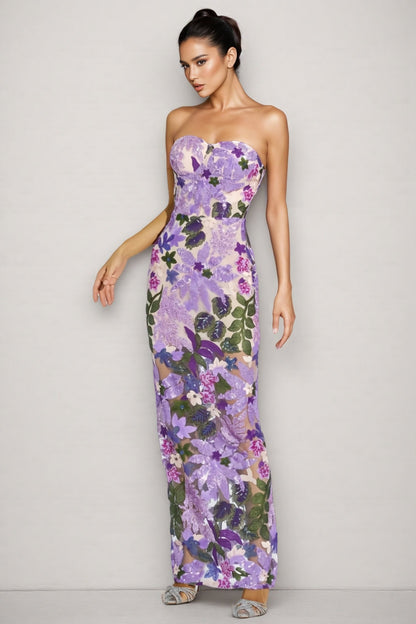 Rinia Sequin Maxi Dress-purple