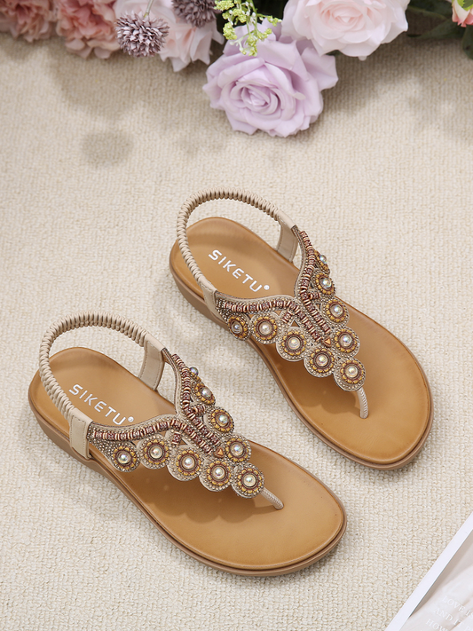 Siketu | V-strap Rhinestone Sandal