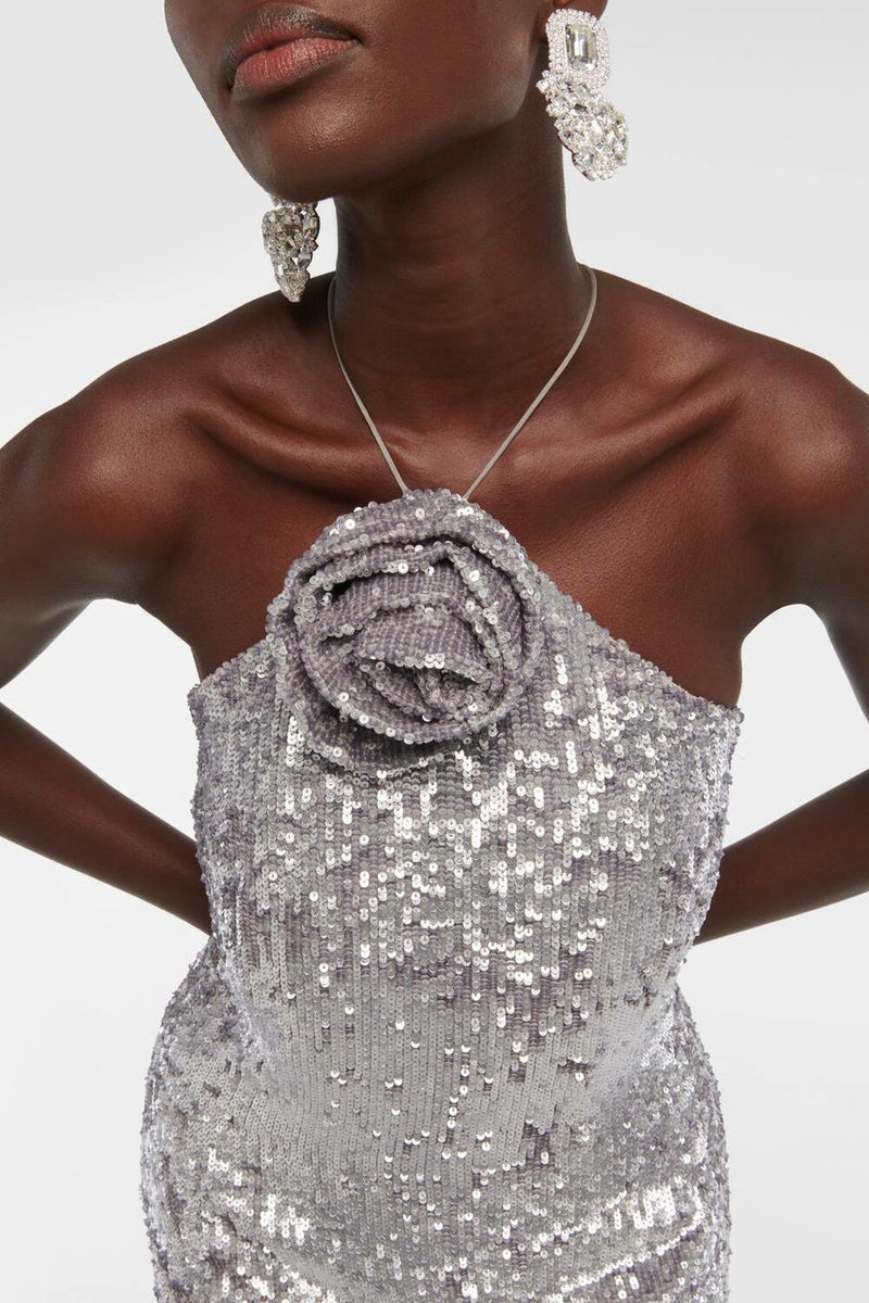 Kiara Sequin Backless Maxi Dress