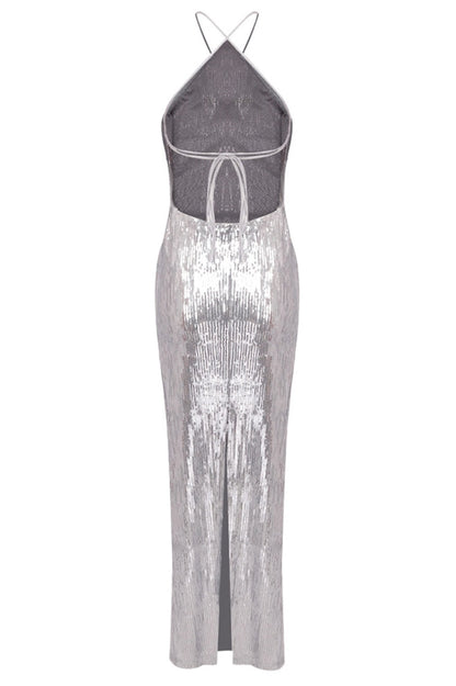 Kiara Sequin Backless Maxi Dress
