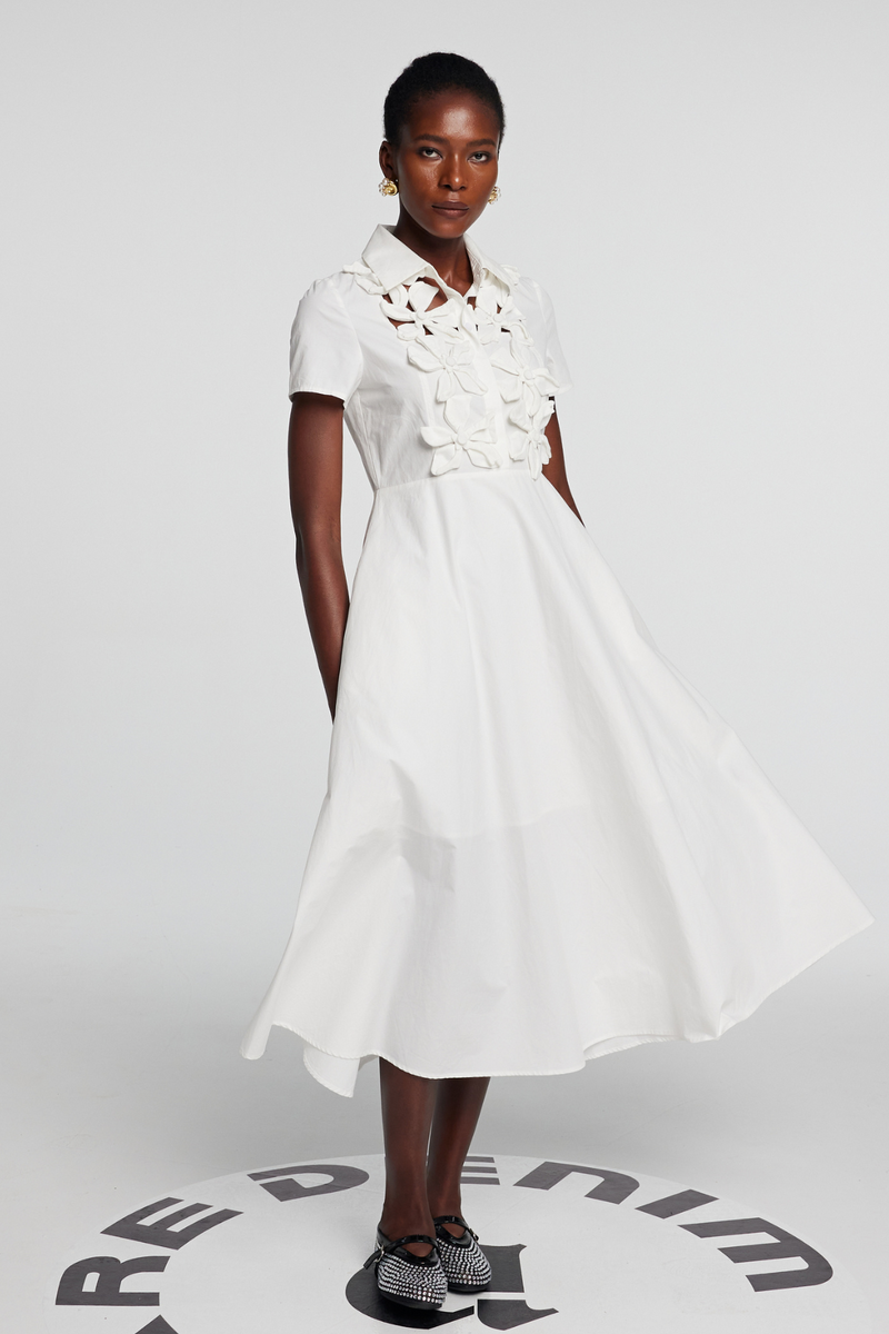 Kira Cutout Flower Short Sleeves Maxi Dress