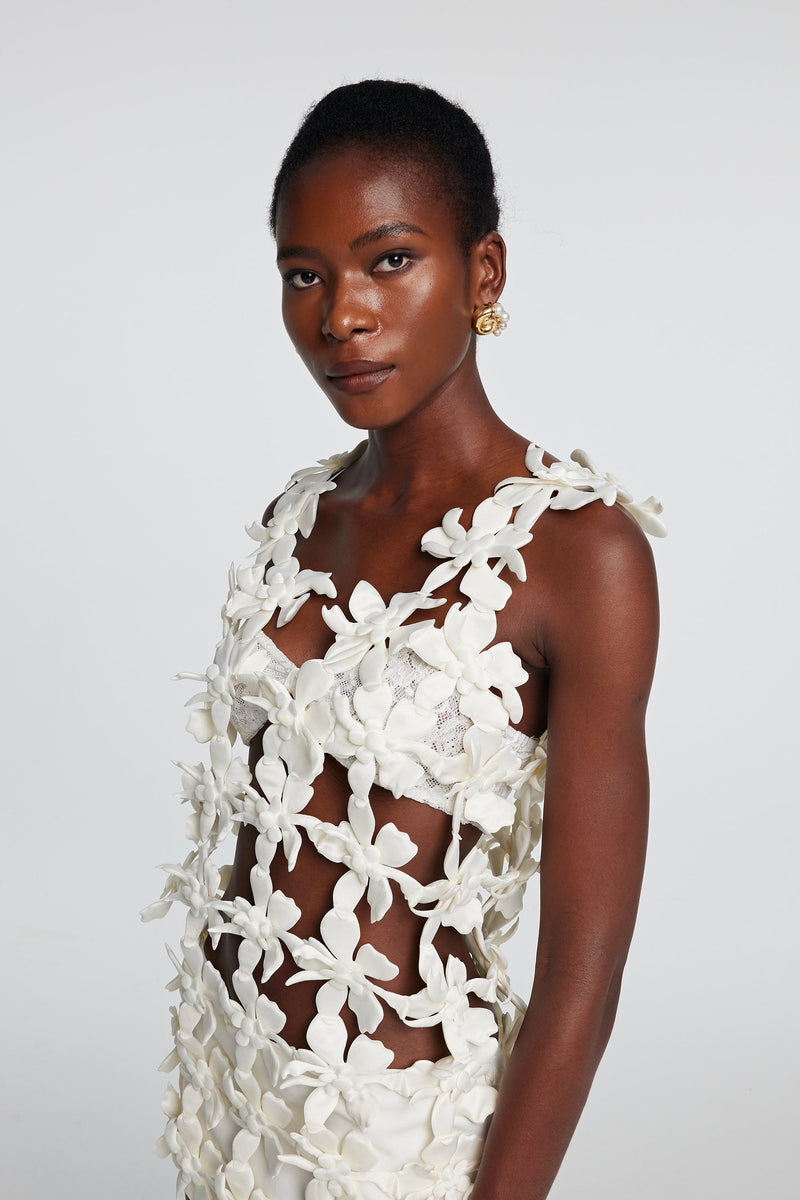 Kira Flower Cutout Sleeveless Mini Dress