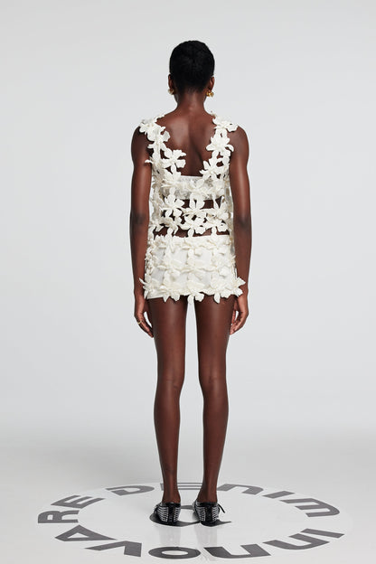 Kira Flower Cutout Sleeveless Mini Dress