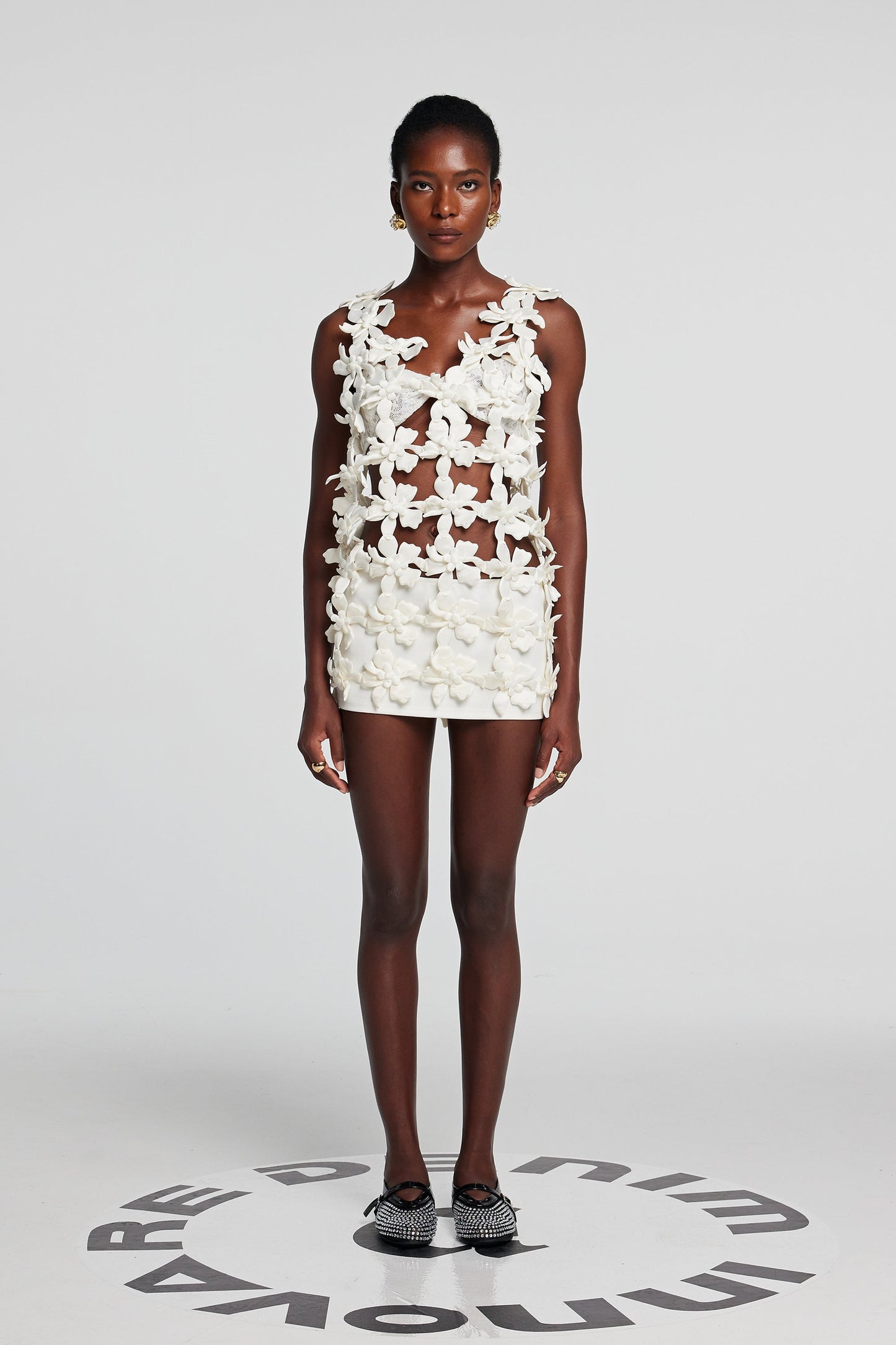 Kira Flower Cutout Sleeveless Mini Dress