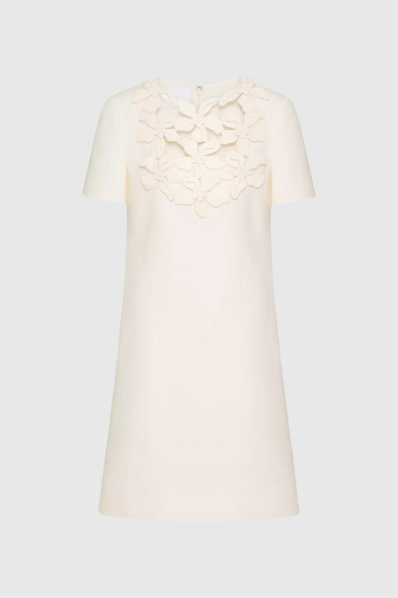 Kira Short Sleeves Flower Mini Dress