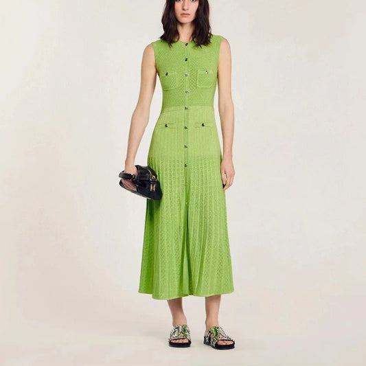Sleeveless Knit Long Dress - Summer