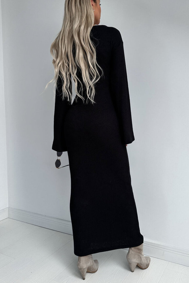 Knitted Bell Sleeve Mermaid Dress