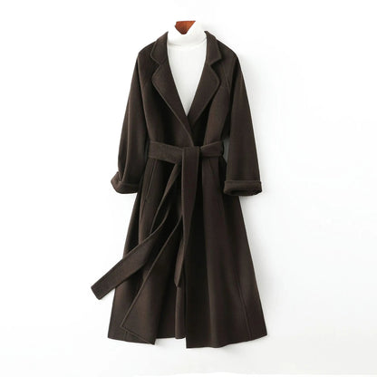Double Sided Cashmere Medium Knee Loose Autumn Winter Coat