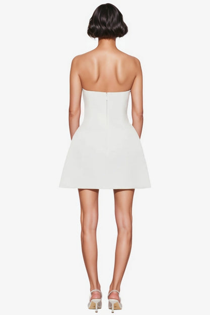 Raldrek White Bustier Mini Dress