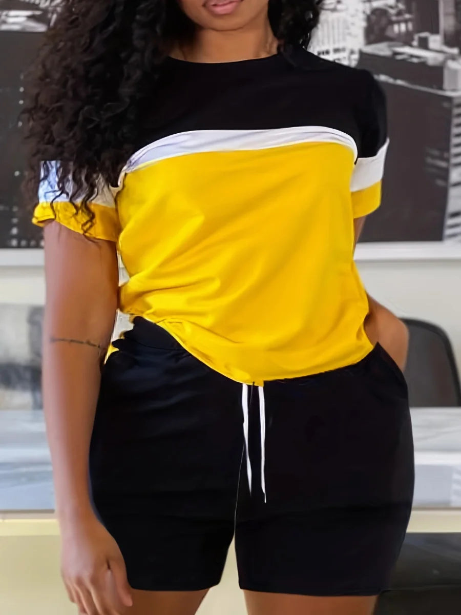 Summer Shorts Set ’s Two Piece Sets Short Sleeve T-shirts Top