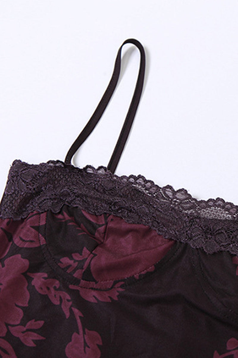 Lace Print Pack Hip Cami Dress