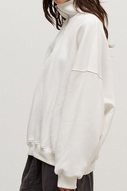 Lapel Zipped Sweatshirt