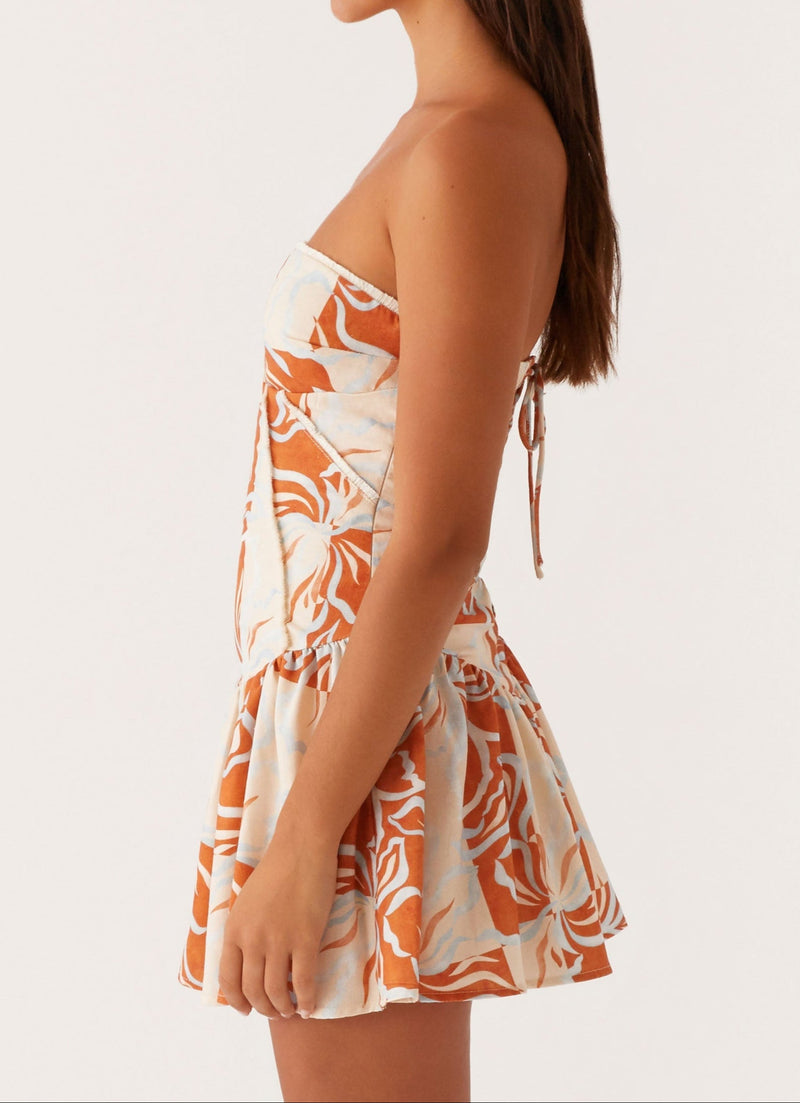 Paulina Mini Dress - Orange Blue