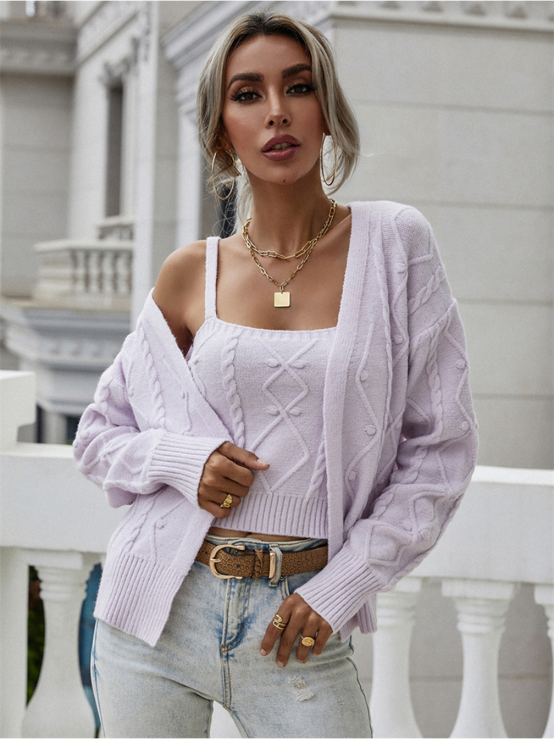 | Rachaels Knit Cardigan Set - Lavender