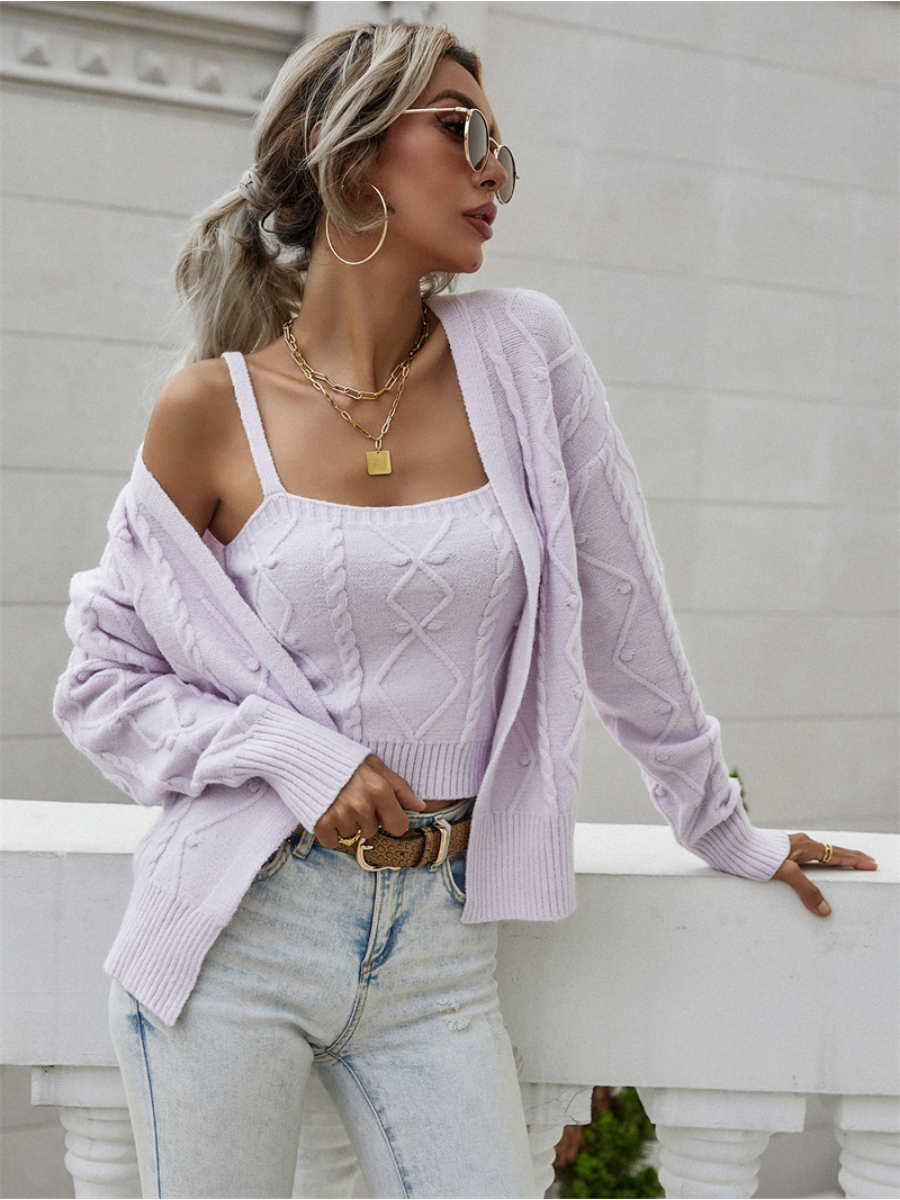 | Rachaels Knit Cardigan Set - Lavender