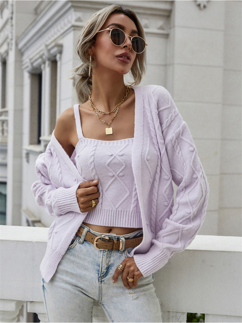| Rachaels Knit Cardigan Set - Lavender