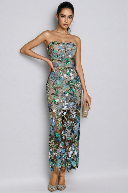 Aisia Sequin Maxi Dress-blue