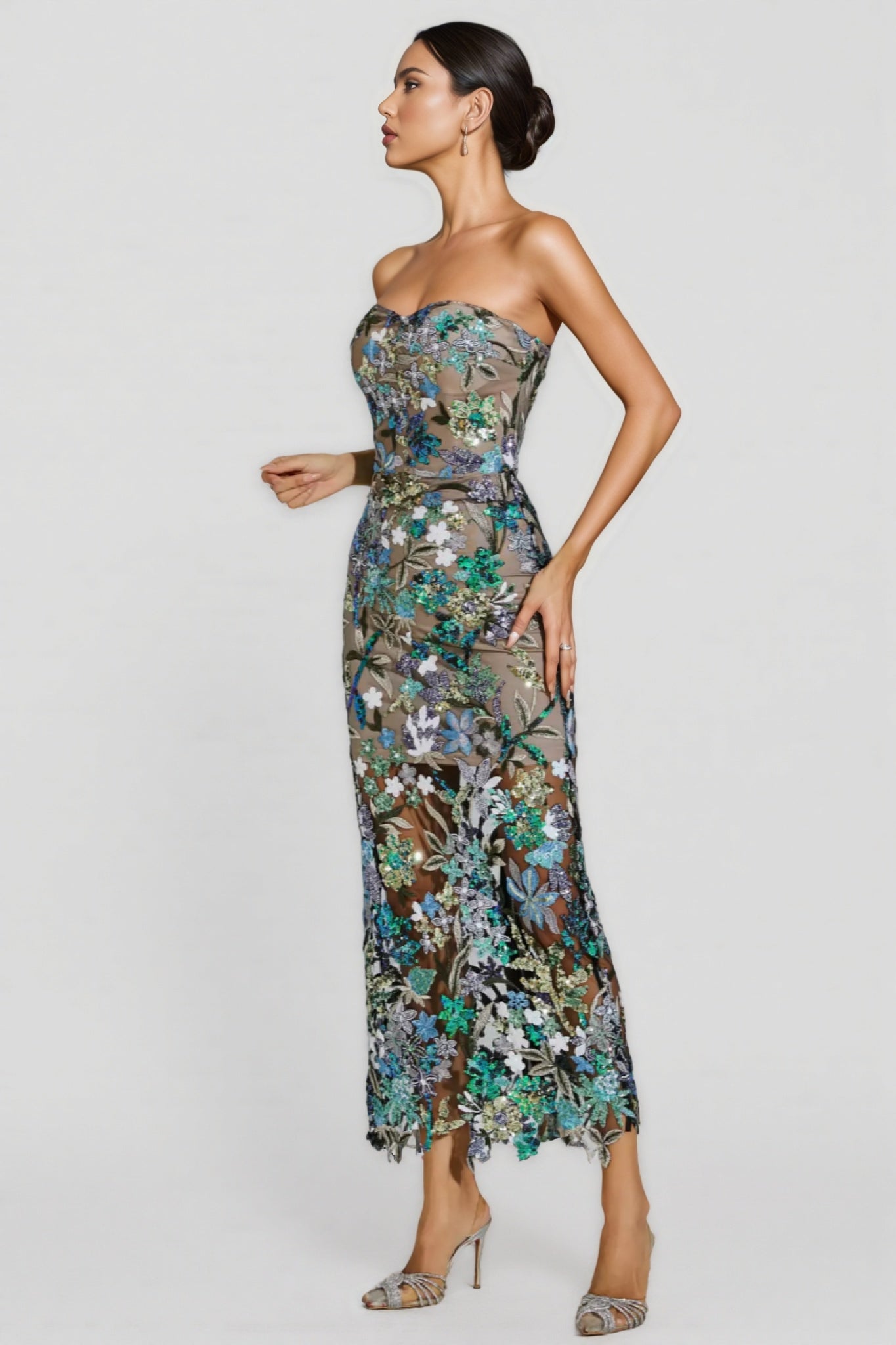 Aisia Sequin Maxi Dress-blue