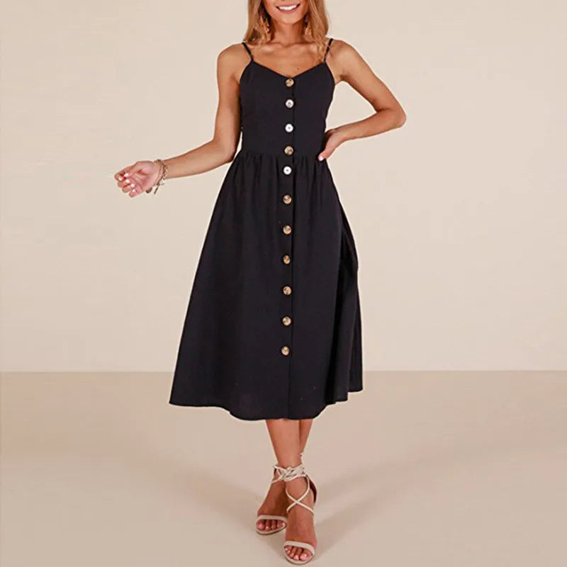 Suspender Collar Medium Red Party Midi Dresses