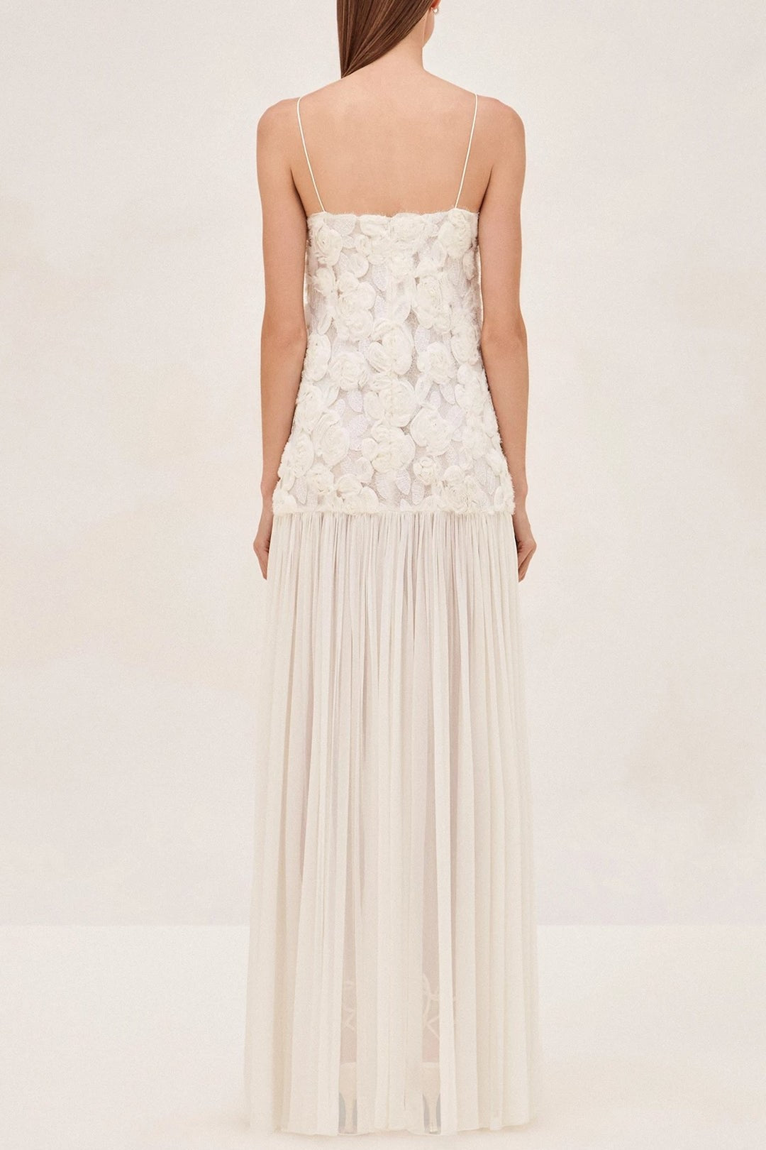Lillie Spaghetti Ruffle Maxi Dress - White