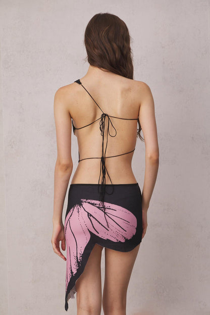Lily One Shoulder Butterfly Mini Dress