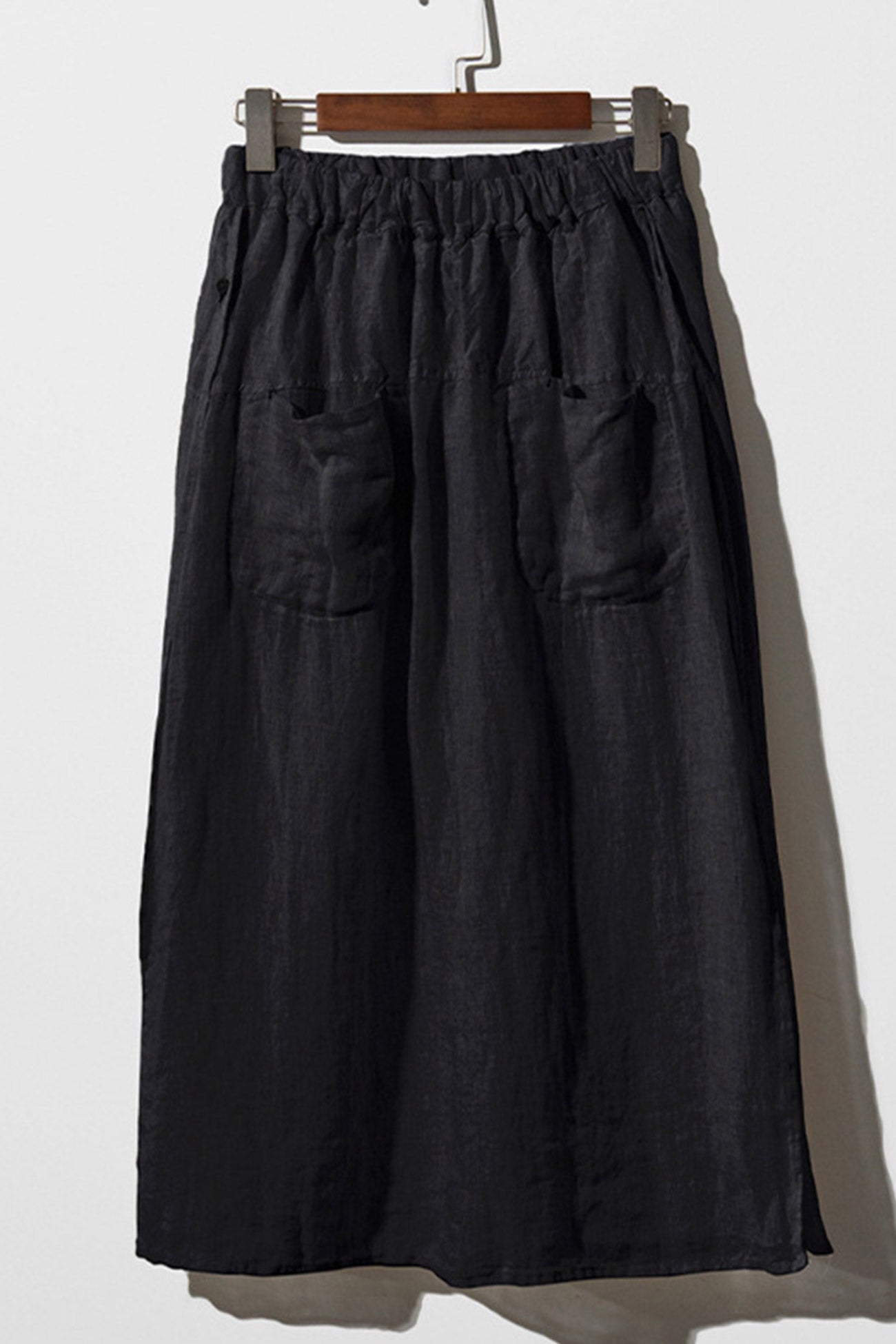 Linen Pocketed Midi Skirt