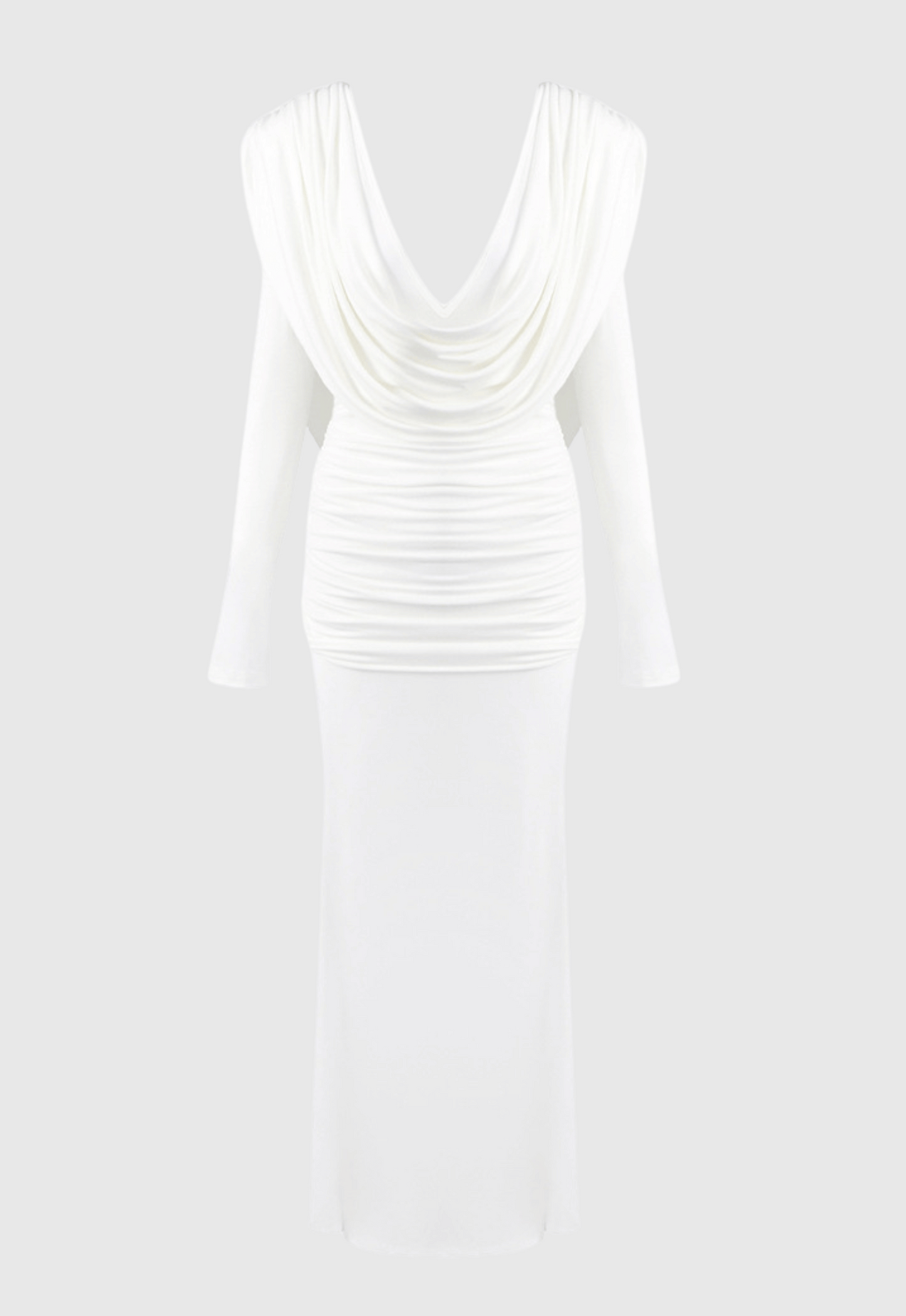 Linus V-neck Draped Backless Maxi Dress
