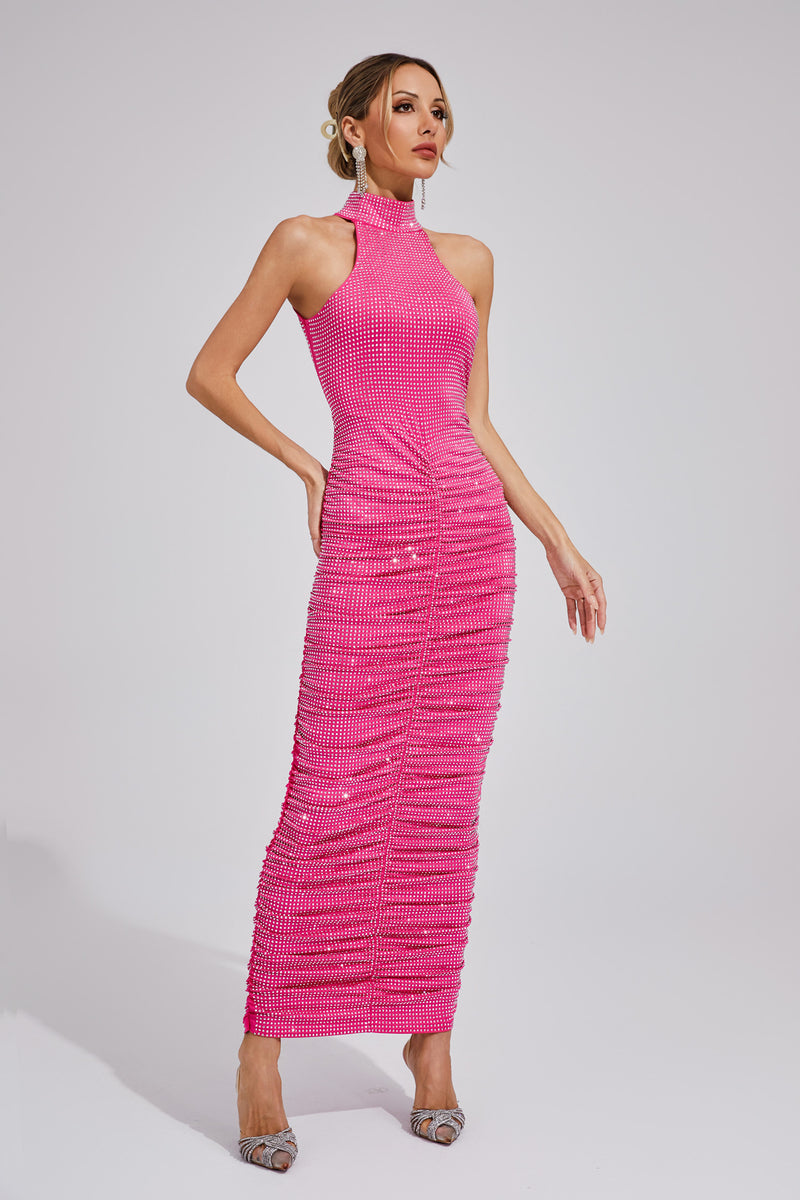 Lizzie Rose Red Diamond Maxi Dress