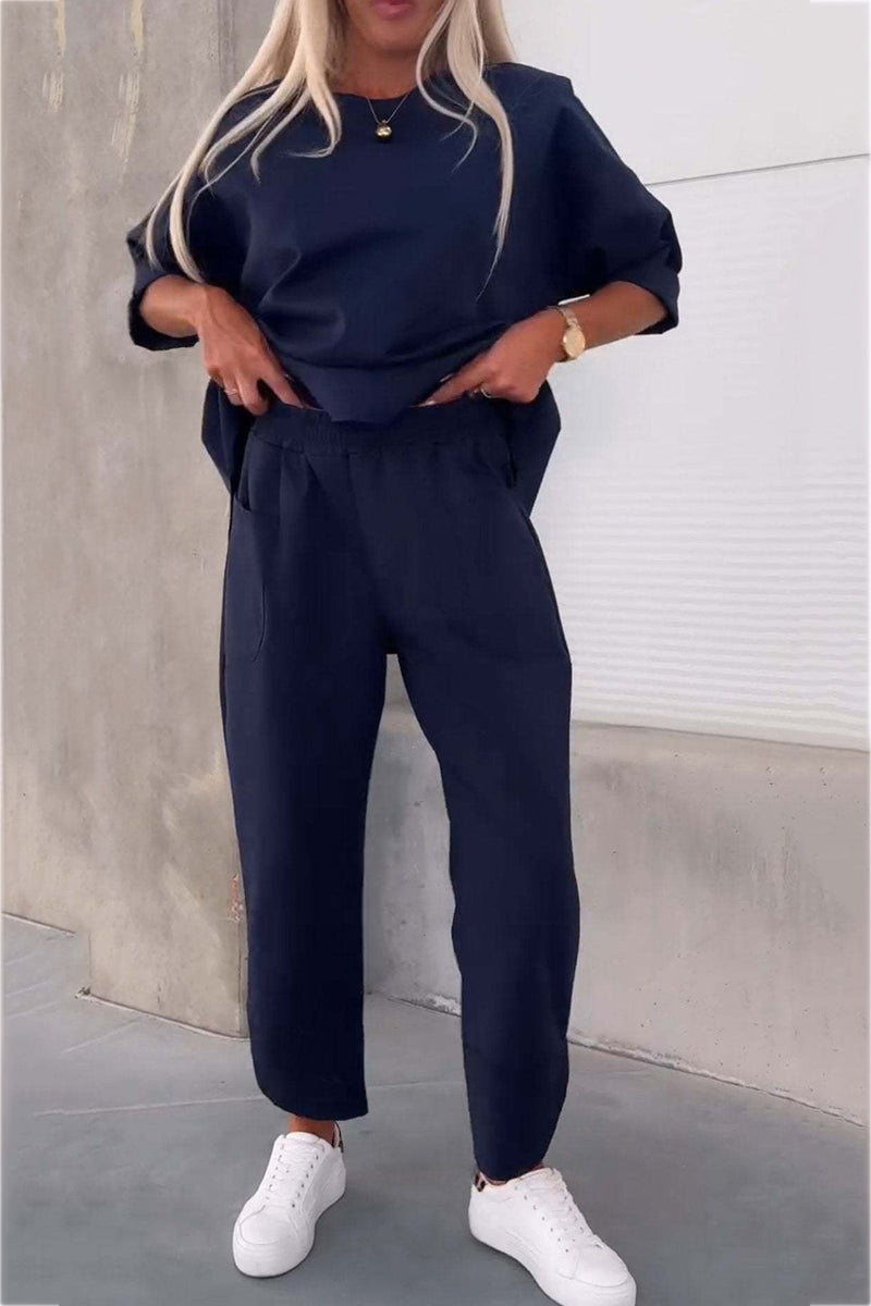 Long Sleeve Pullover Harem Pants Set