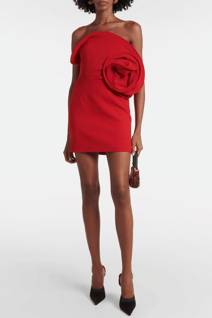 Luciana Appliqué Strapless Mini Dress