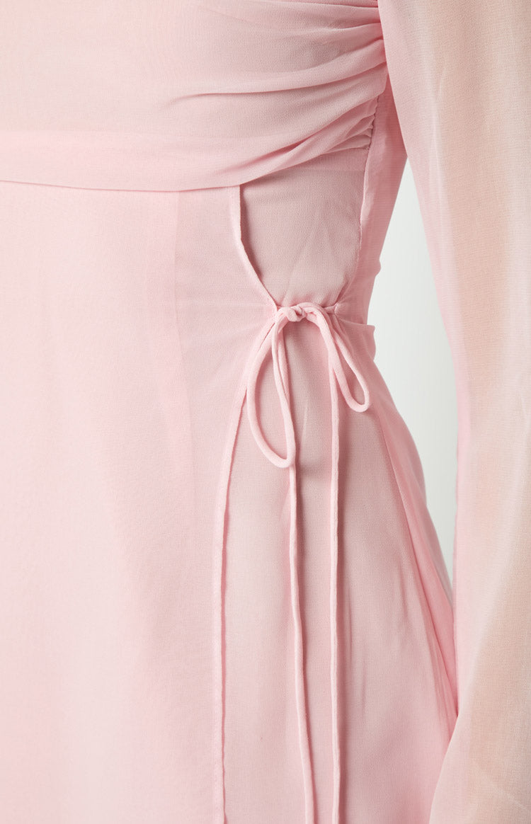 Vittoria Baby Pink Long Sleeve Mini Dress