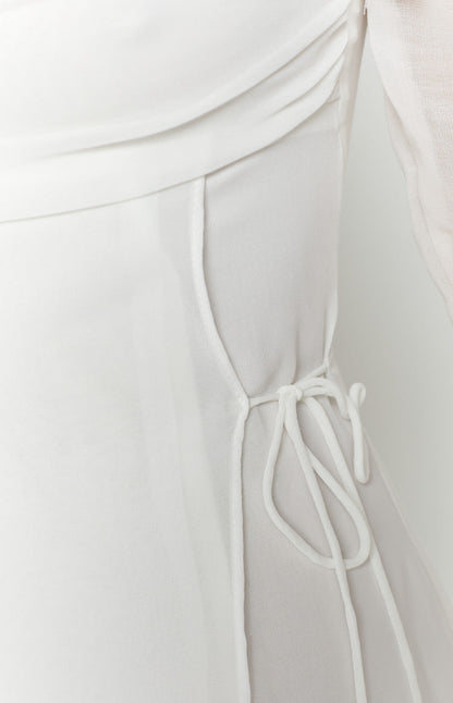 Roma White Long Sleeve Mini Dress