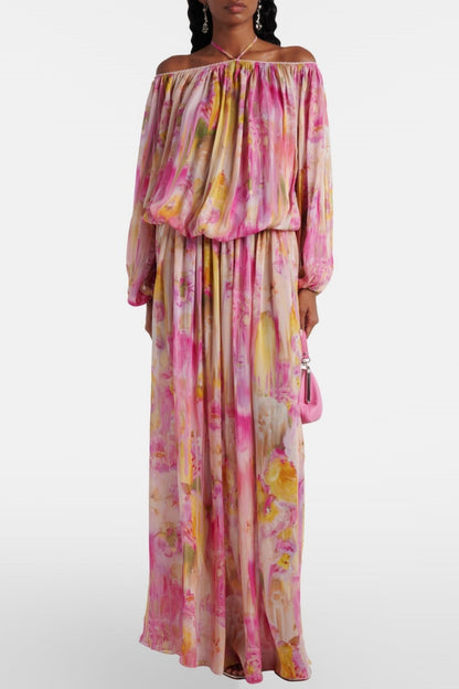 Ludema Off Shoulder Ruched Maxi Dress