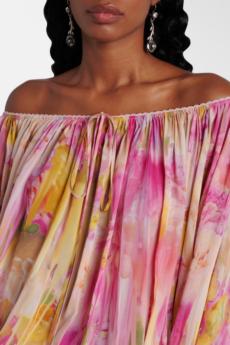 Ludema Off Shoulder Ruched Maxi Dress