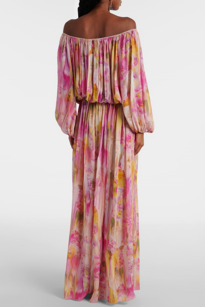 Ludema Off Shoulder Ruched Maxi Dress