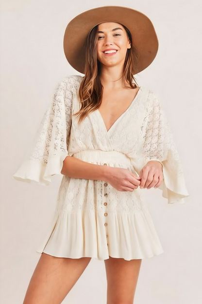 Luna™ | White Lace Romper – Outfit