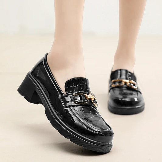 British Style Platform Light Designer Office Flats Loafers