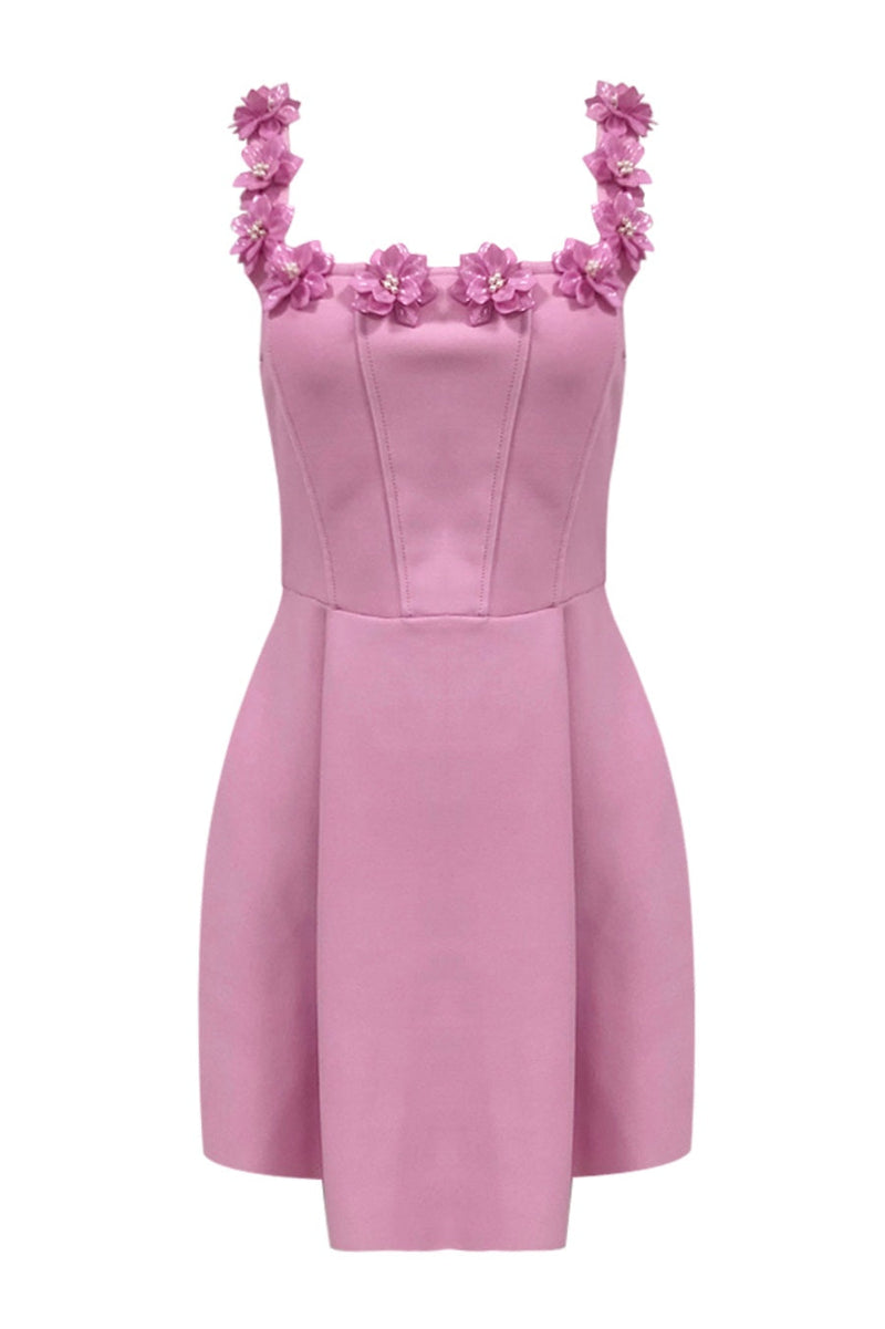 Lyra Embellished Mini Bandage Dress - Pink